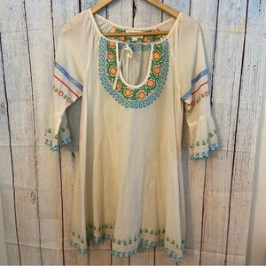 Anthro Lilka embroidered tunic dress XS